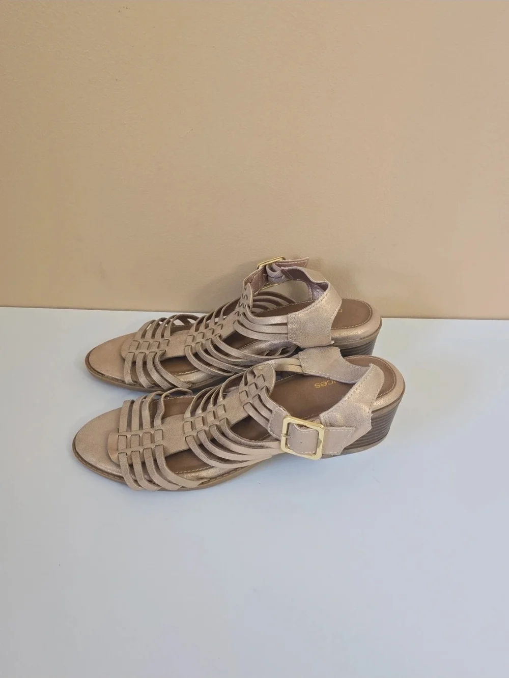 Maurices Shimmering Emily Block Heel Sandals Size 10M